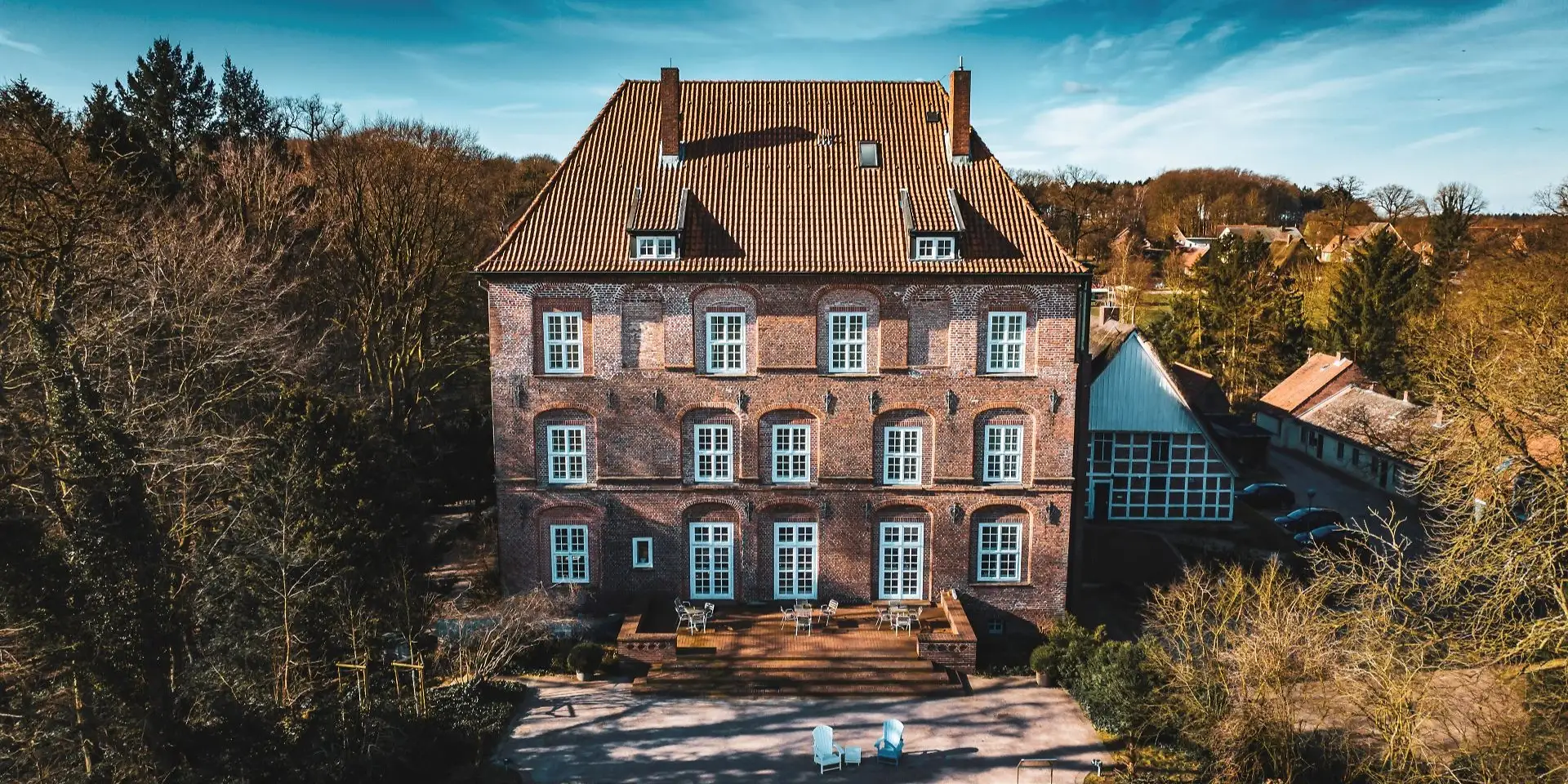 Schloss Agathenburg, Terrassenseite