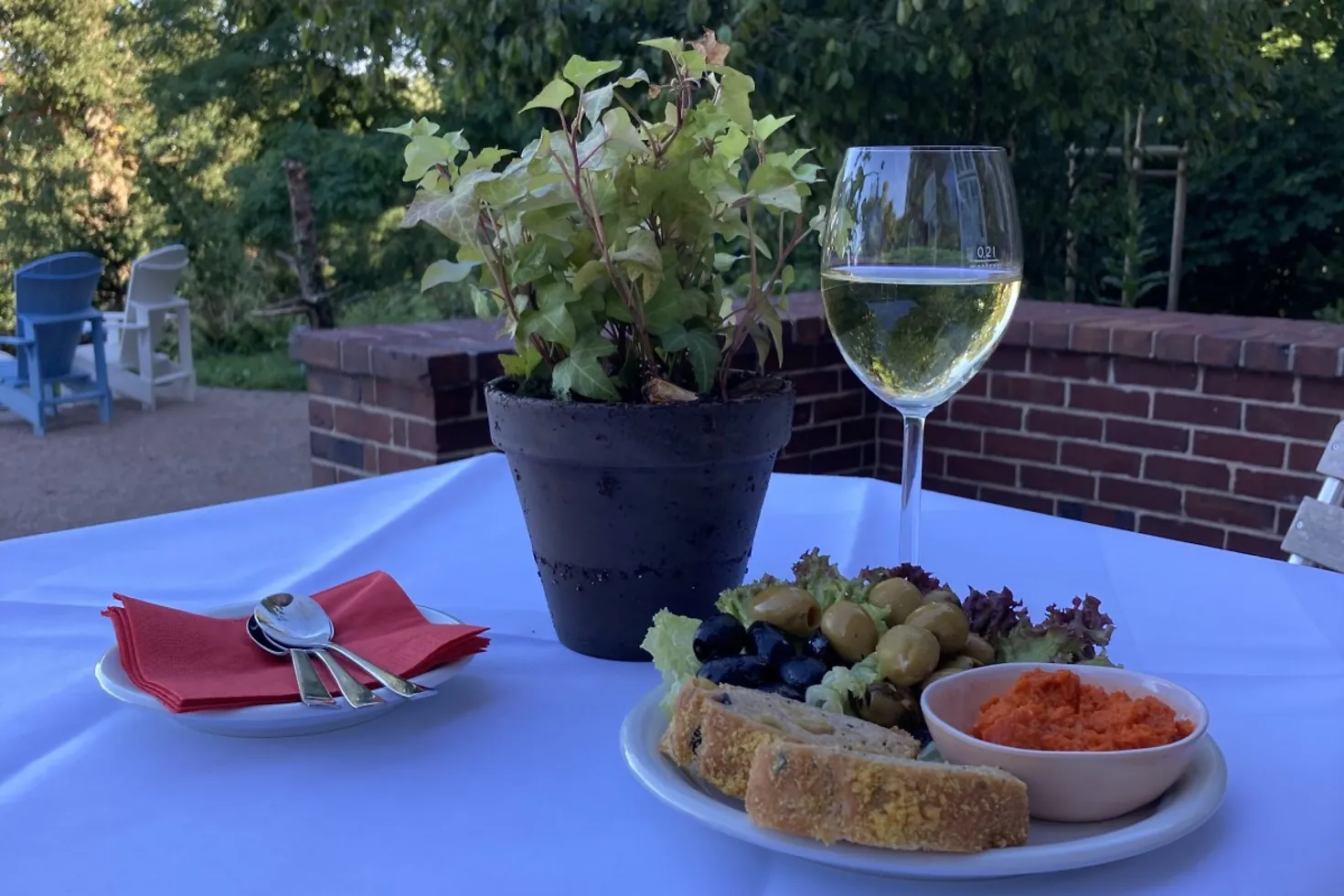 Wein und Antipasti