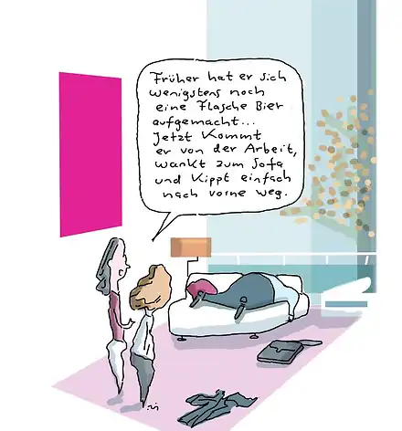Feierabend? Karikatur zum Thema Feierabend