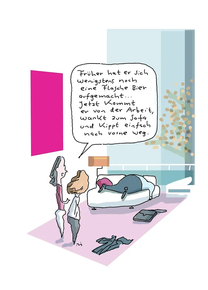 Karikatur zum Thema Feierabend