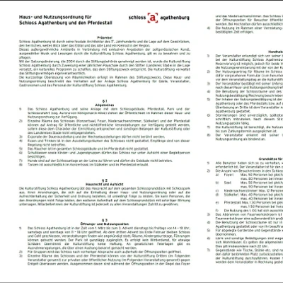 Haus- und Nutzungsordnung