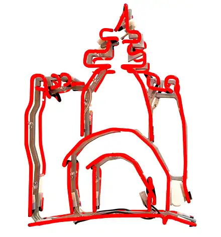 Schoss aus roten Neon-Röhren