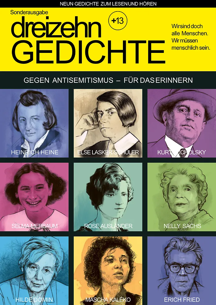 Magazincover mit neun jüdischen Dichterinnen und Dichtern