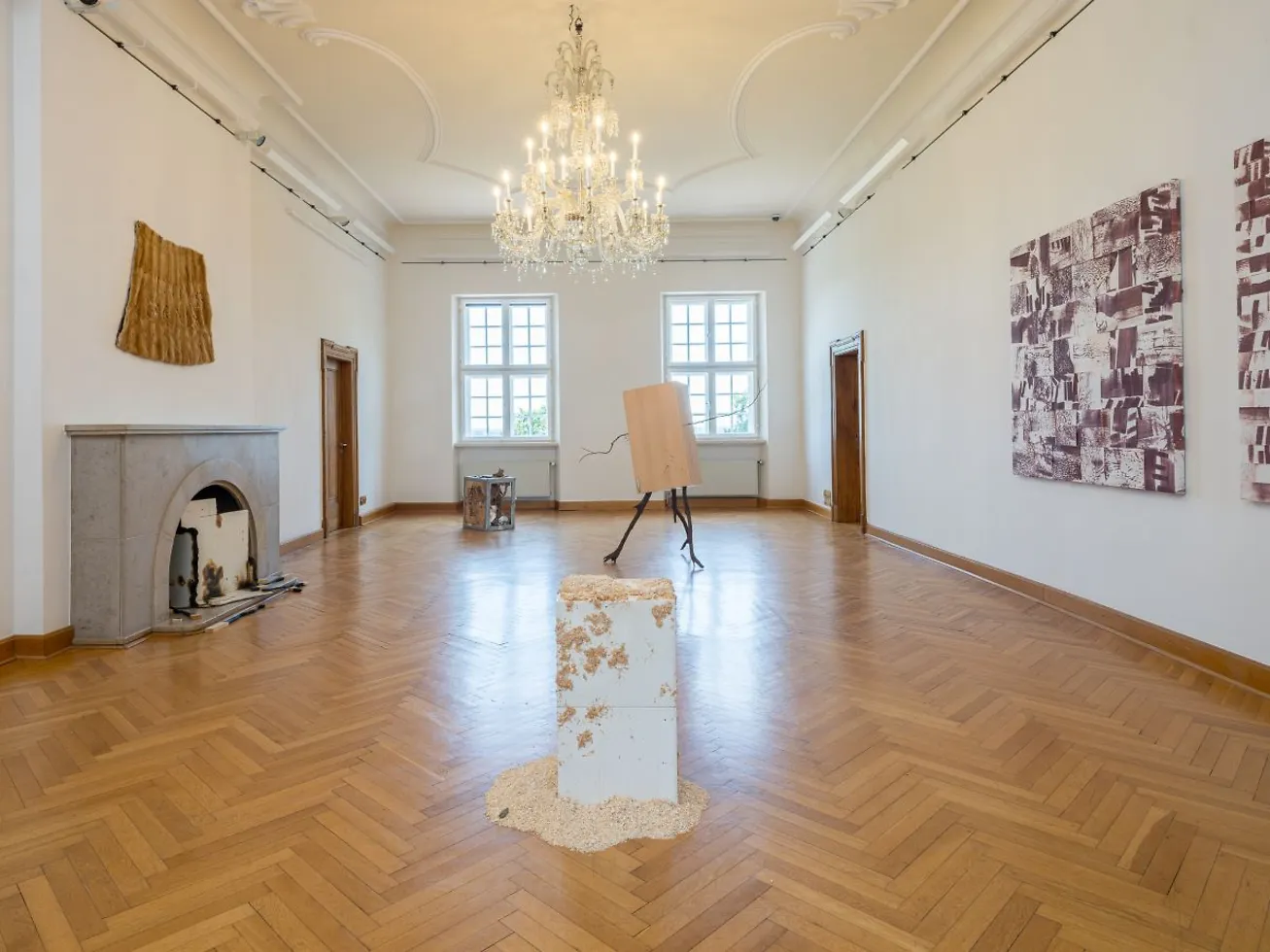 Herrschaftssaal mit Kunstwerken und Kronleuchter