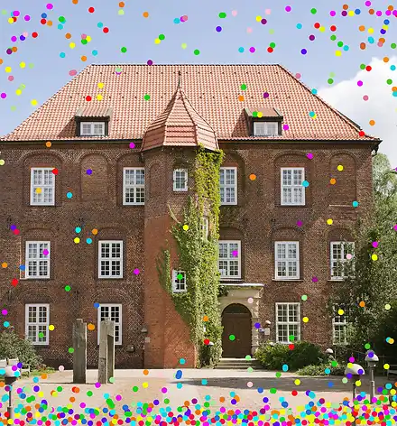 Schloss mit Konfetti