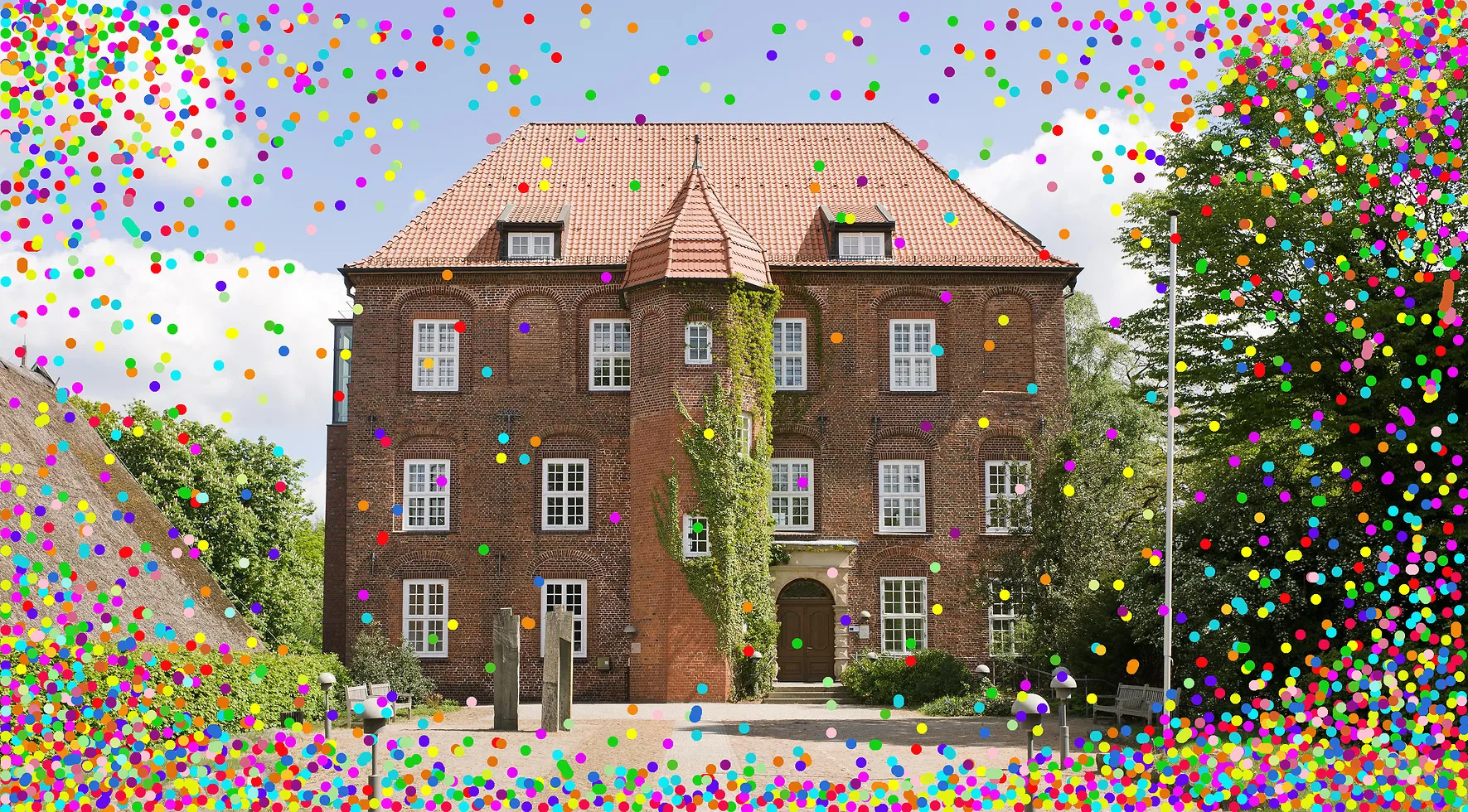 Schloss mit Konfetti